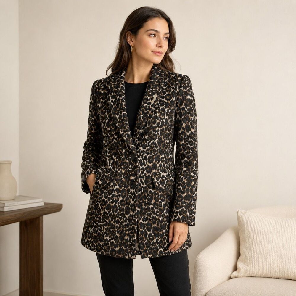 Saylor leopard print blazer Size XS NWT